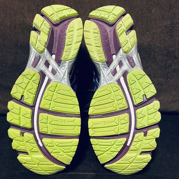 Mint condition ASICS GEL KAYANO 20 Black Blue Purple Lime 9 US Womens Medium - Picture 12 of 16